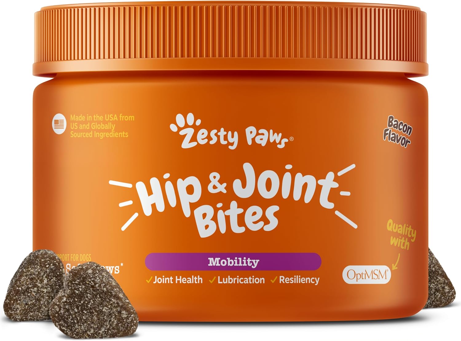 Zesty Paws Hip & Joint for Dogs (Bacon, 90ct)